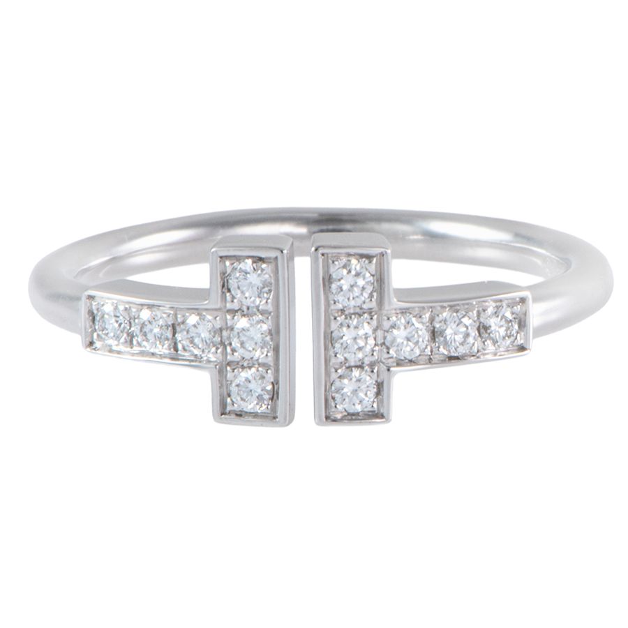 TIFFANY-Co. ティファニー T ダイヤモンド ワイヤー リング 指輪 10号 シルバー