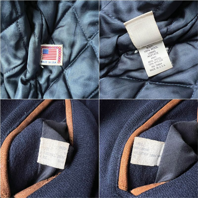 90s USA製 Brooks Brothers 本革 スエード ウール スタジアム