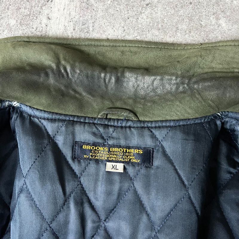 90s USA製 Brooks Brothers 本革 スエード ウール スタジアム