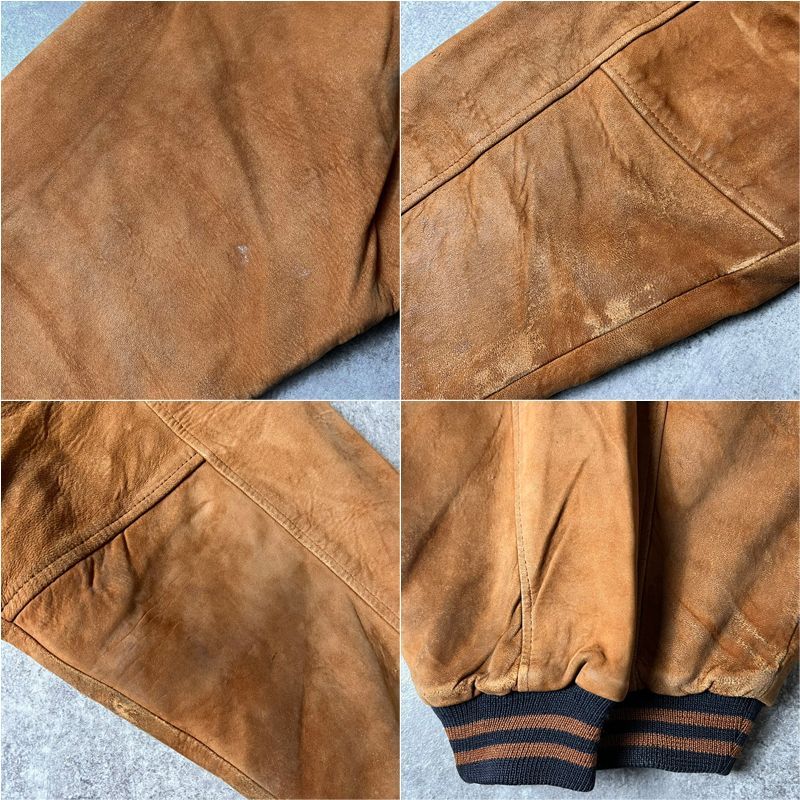 90s USA製 Brooks Brothers 本革 スエード ウール スタジアム