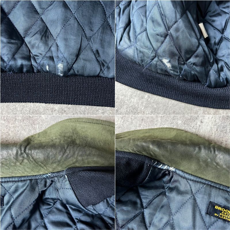 90s USA製 Brooks Brothers 本革 スエード ウール スタジアム