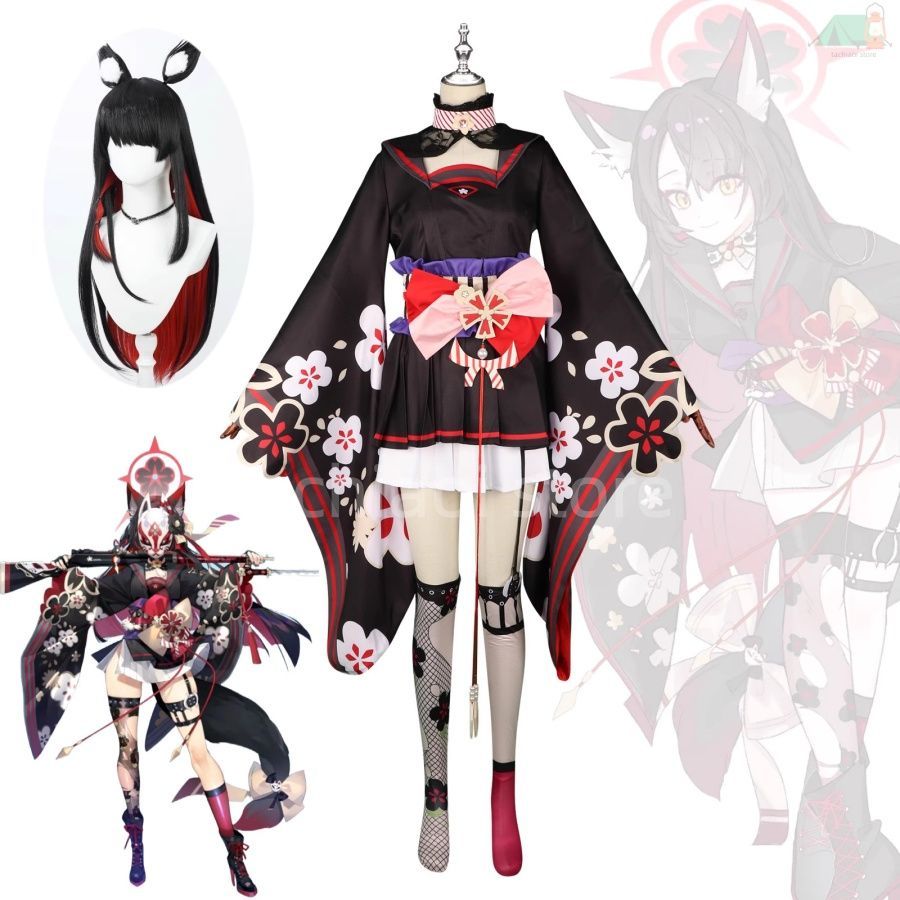 狐坂若藻 コスプレ衣装 和服 着物 狐耳 アニメ ゲーム イベント 女性用 エレガント 京都 祭り フルセット 没入感