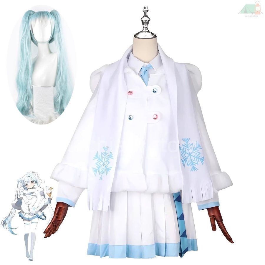 雪ミク コスプレ衣装 白 マント 冬 少女 雪 ボーカロイド イベント 女性用 没入感