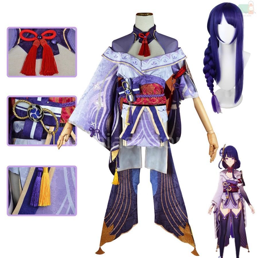 原神 雷電将軍 コスプレ衣装 雷神 人間体 ゲーム イベント ウィッグ フルセット 没入感