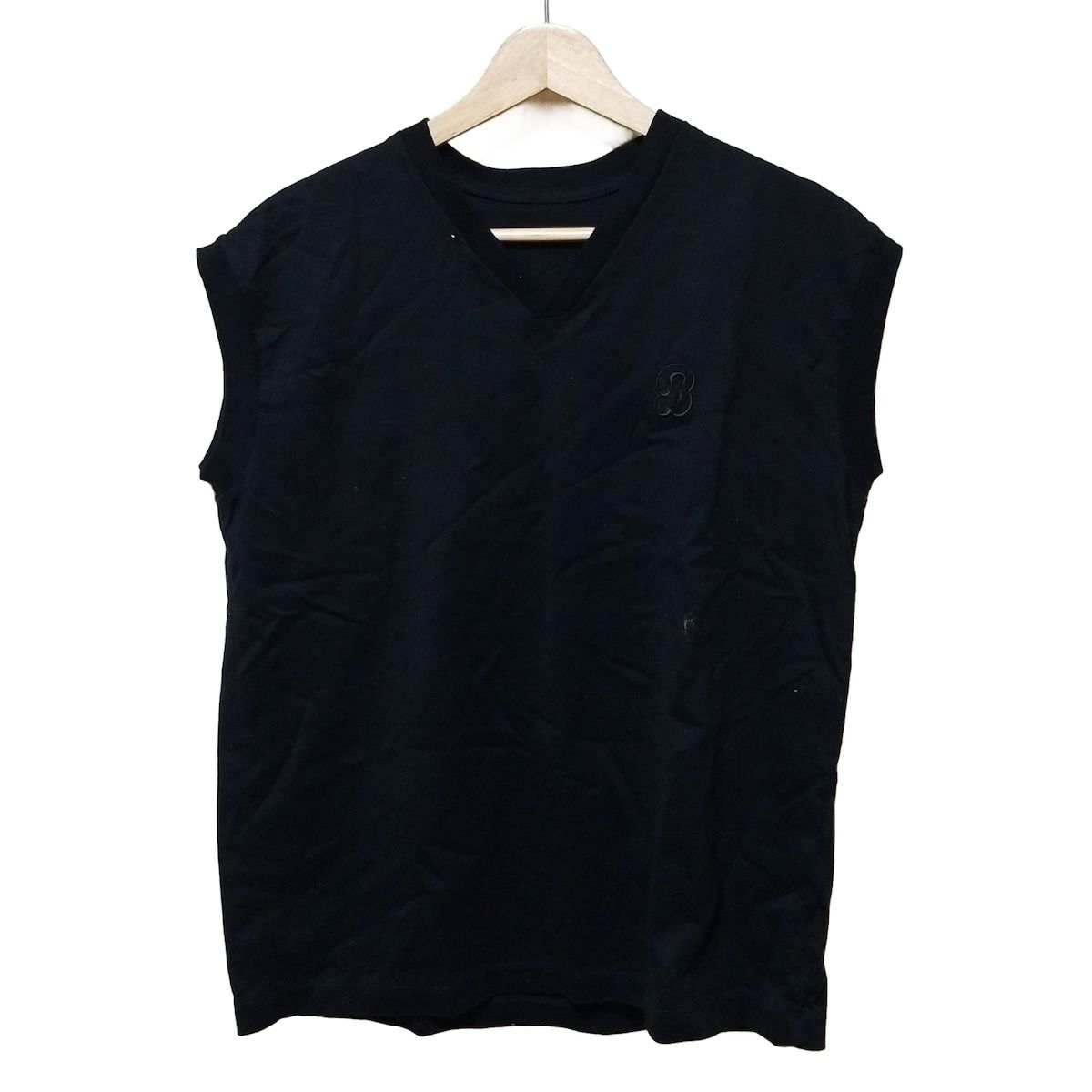 OBLI オブリ ノースリーブTシャツ サイズF レディース - 黒 Vネック 刺繍