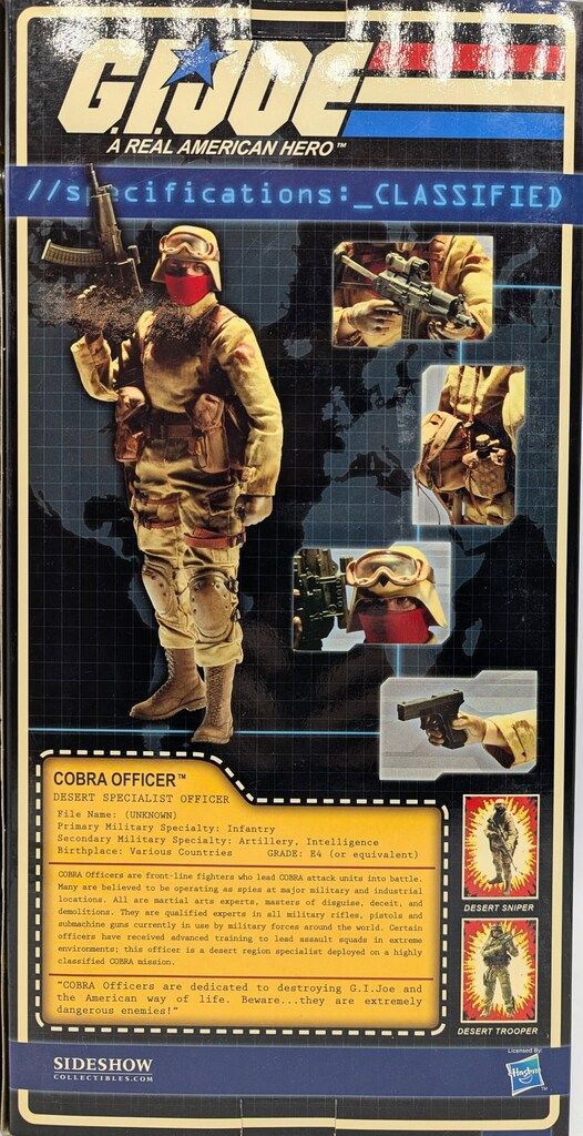 SIDESHOW A REAL AMERICAN HERO G.I.JOE CobraOfficer デザートスペシャリスト