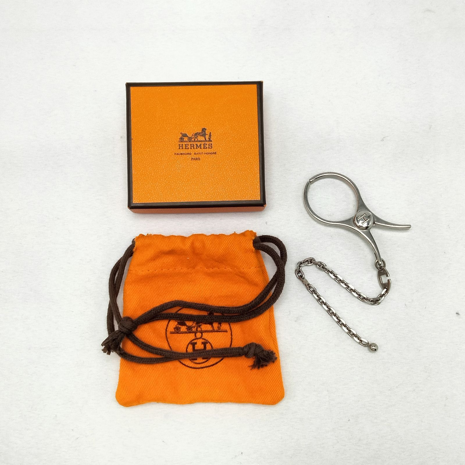 ️HERMES ️エルメス フィルー Hロゴ グローブホルダー シルバー