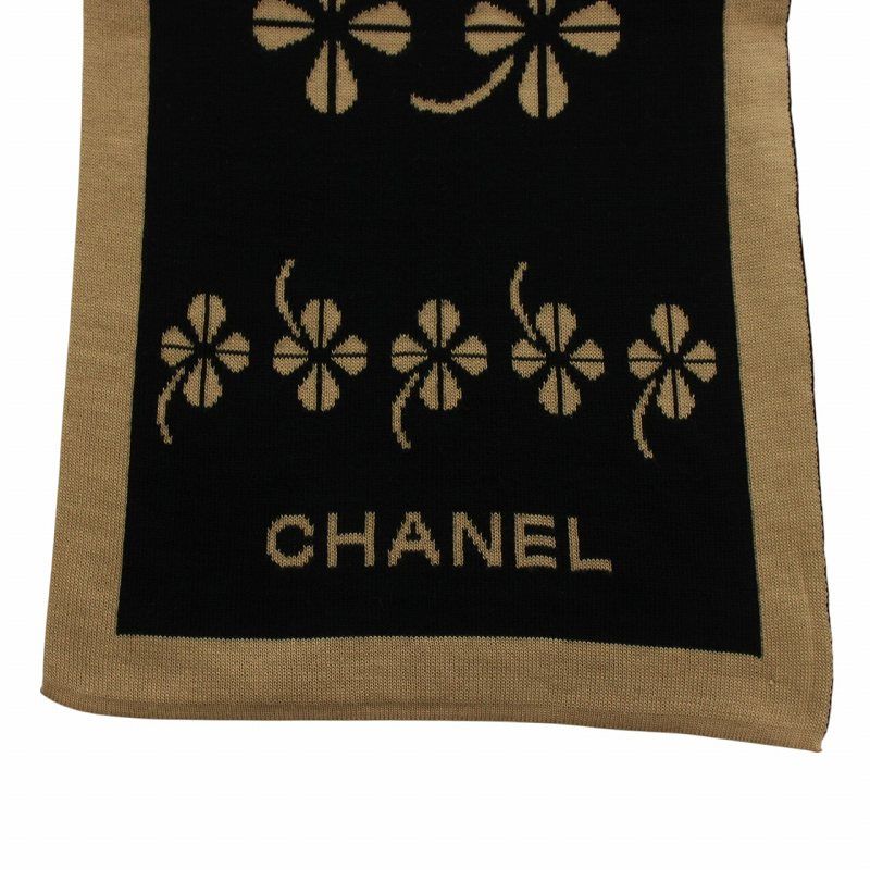 シャネル CHANEL マフラー ストール ニット クローバー ココマーク 総