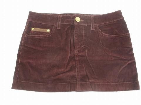 グッチ GUCCI コーデュロイ ミニスカート 36 ワインレッド レディース