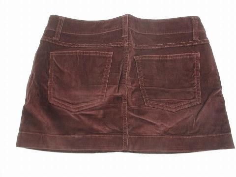 グッチ GUCCI コーデュロイ ミニスカート 36 ワインレッド レディース