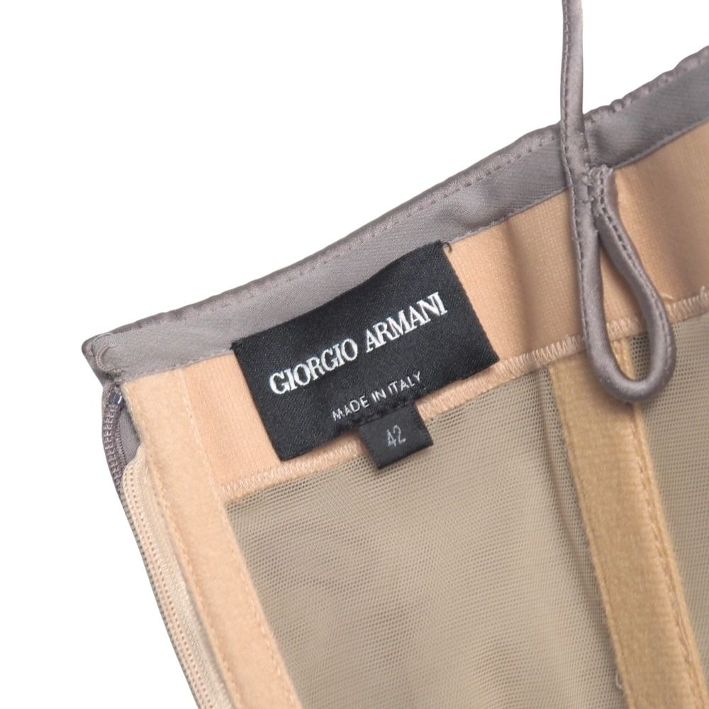  GIORGIO ARMANI ジョルジオアルマーニ ワンピース サイズ42 チューブトップ 総シルク シルクサテン ノースリーブ ロング ブランド古着 RA 6542 ノースリーブ その他