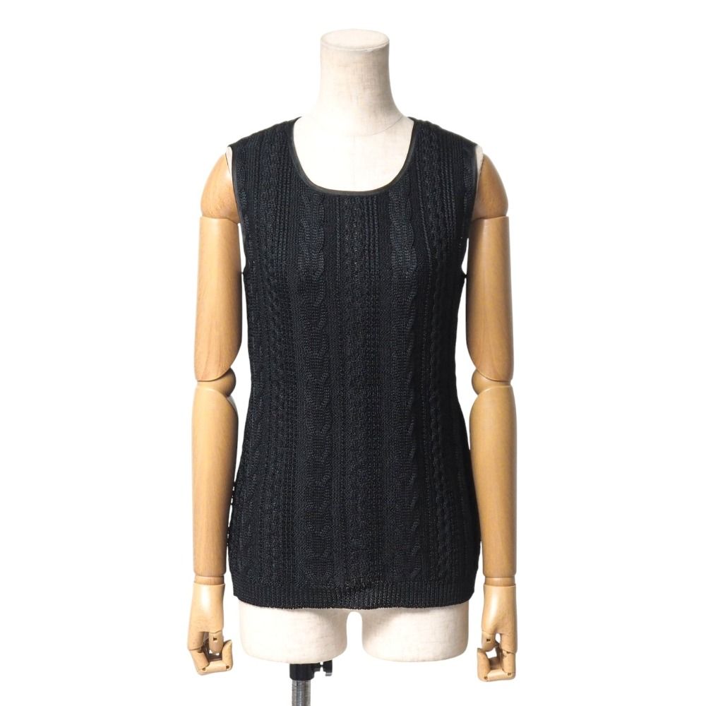 最大60％オフ！ YVES SAINT LAURENT イヴ サンローラン アンサンブル サイズベストM カーディガンL ニット ベスト カーディガン パイピング加工 ブランド古着 20251110 RA6551 高評価の