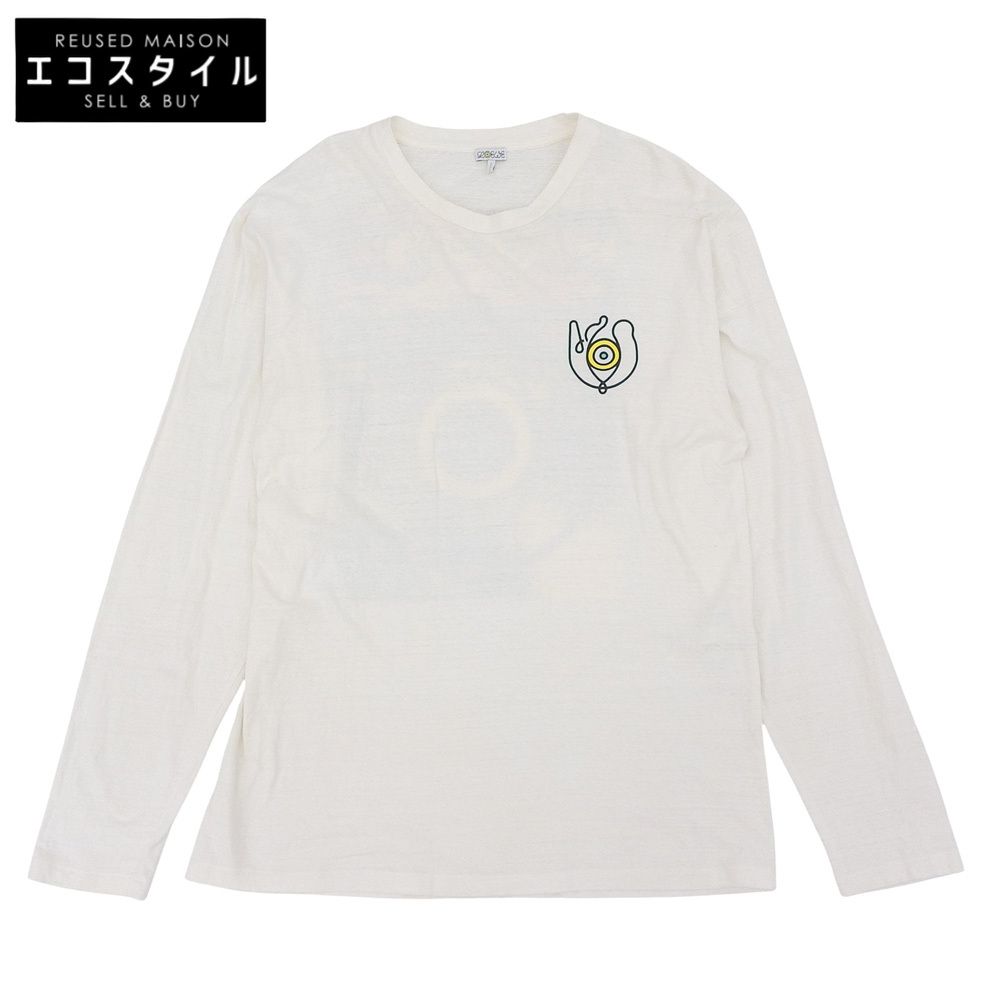 LOEWE ロエベ エルンバックプリント コットン Tシャツ トップス メンズ オフホワイト XL H6299950CR XL
