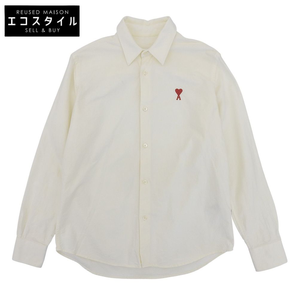 AMI PARIS アミパリス アミアレクサンドルマテュッシ コットン オックスフォード シャツ レディース オフホワイト 38 BFFSH091.480 38