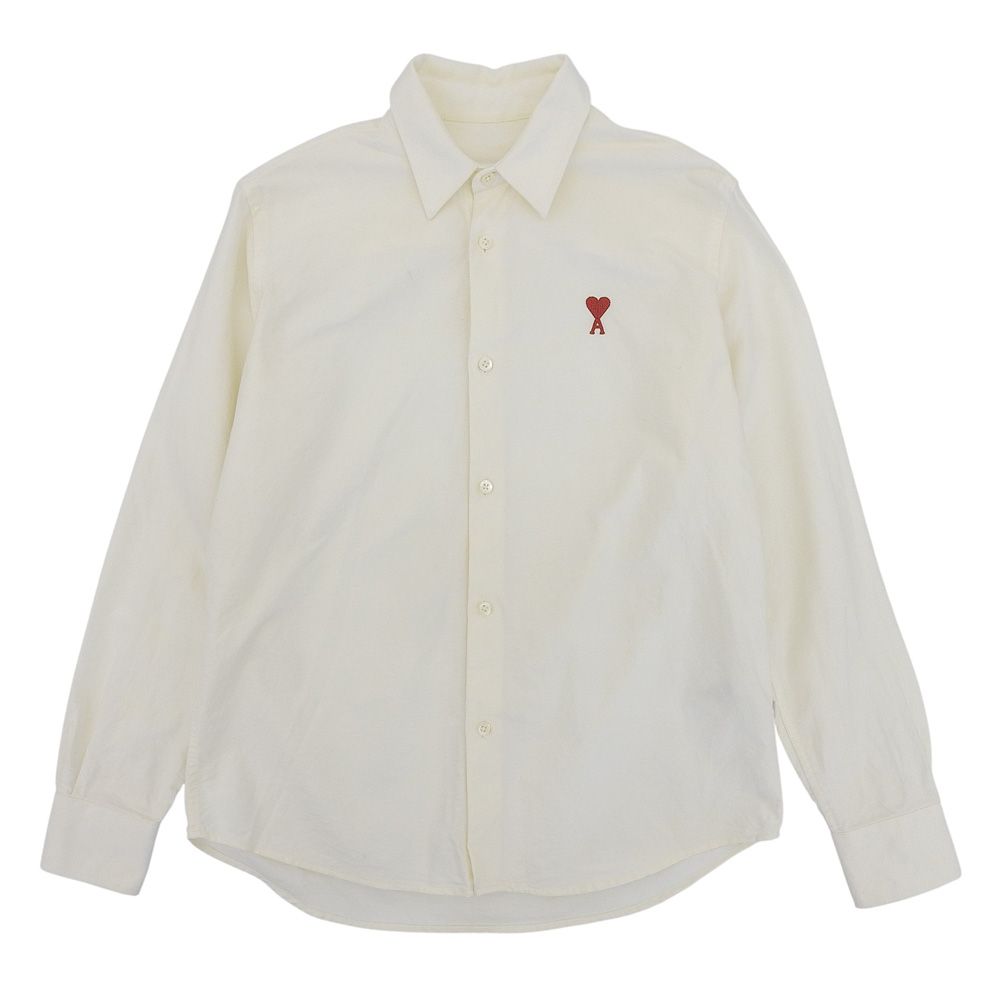 AMI PARIS アミパリス アミアレクサンドルマテュッシ コットン オックスフォード シャツ レディース オフホワイト 38 BFFSH091.480 38