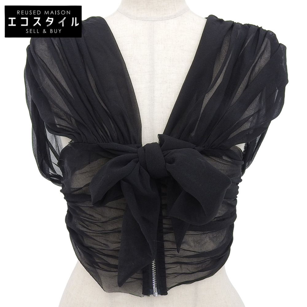 FETICO フェティコ ギャザー シアー トップス ジレ レディース ブラック 1 FTC232-0401 1