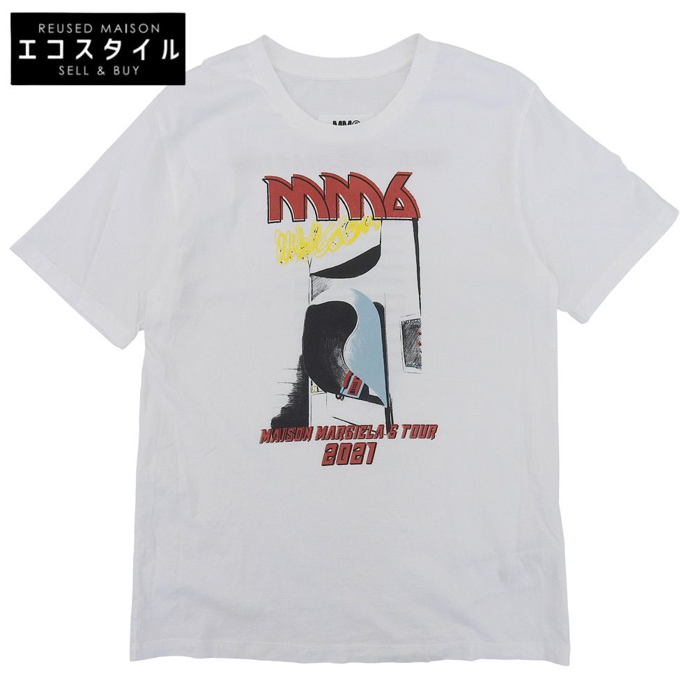 MM6 エムエムシックス コットン ツアーTシャツ トップス レディース 白 ホワイト S S52GC0211 S