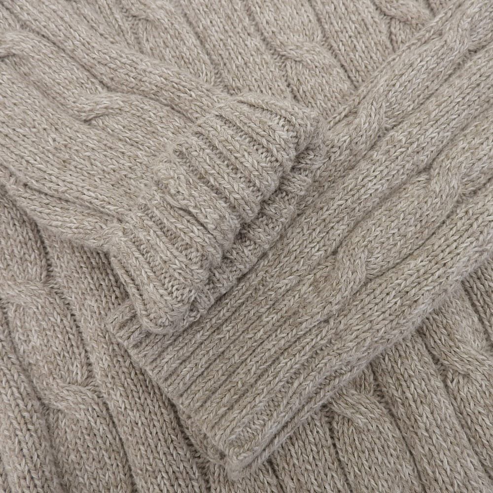  POLO RALPH LAUREN ポロ ラルフローレン ワッペン ケーブル編み ニット トップス レディース モカベージュ M その他 トップス