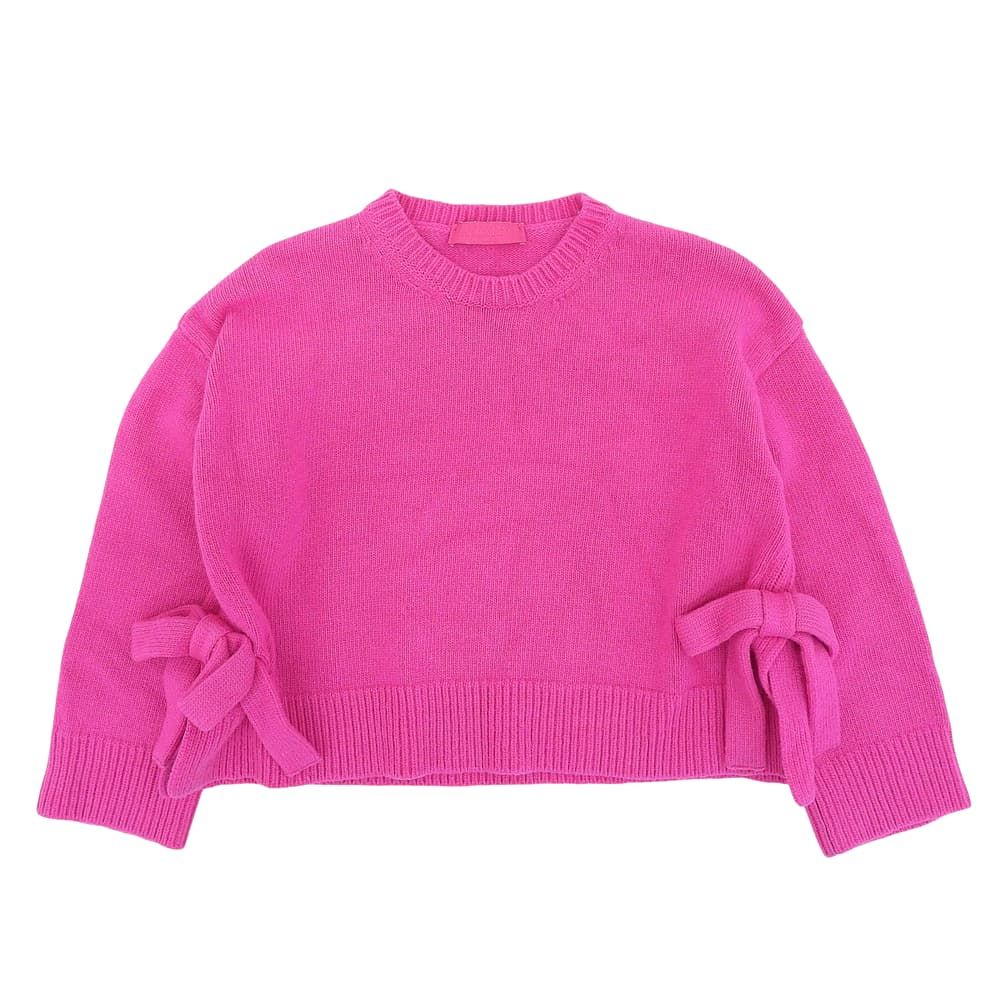 VALENTINO ヴァレンティノ ヴァージンウール サイドリボン ニットプルオーバー トップス レディース ピンク XXS 1B0KC40R7KH 22AW XXS