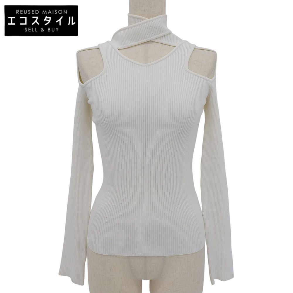 COPERNI コペルニ ビスコース カットアウトデザイン リブニットソー アイボリー S COPML02BIS600C トップス レディース ホワイト S