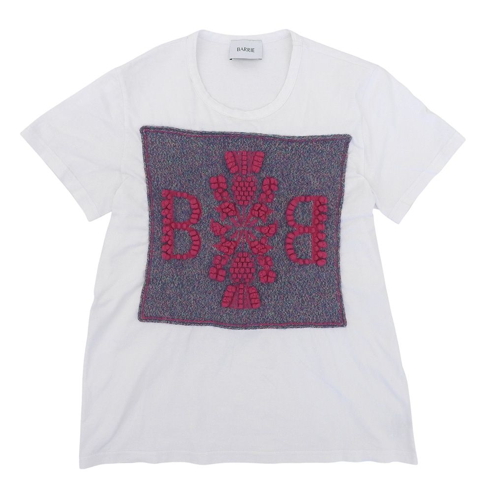 BALLY バリー コットン×カシミヤ Bロゴ クルーネック ショートスリーブ カットソー Tシャツ レディース ホワイト XS XS