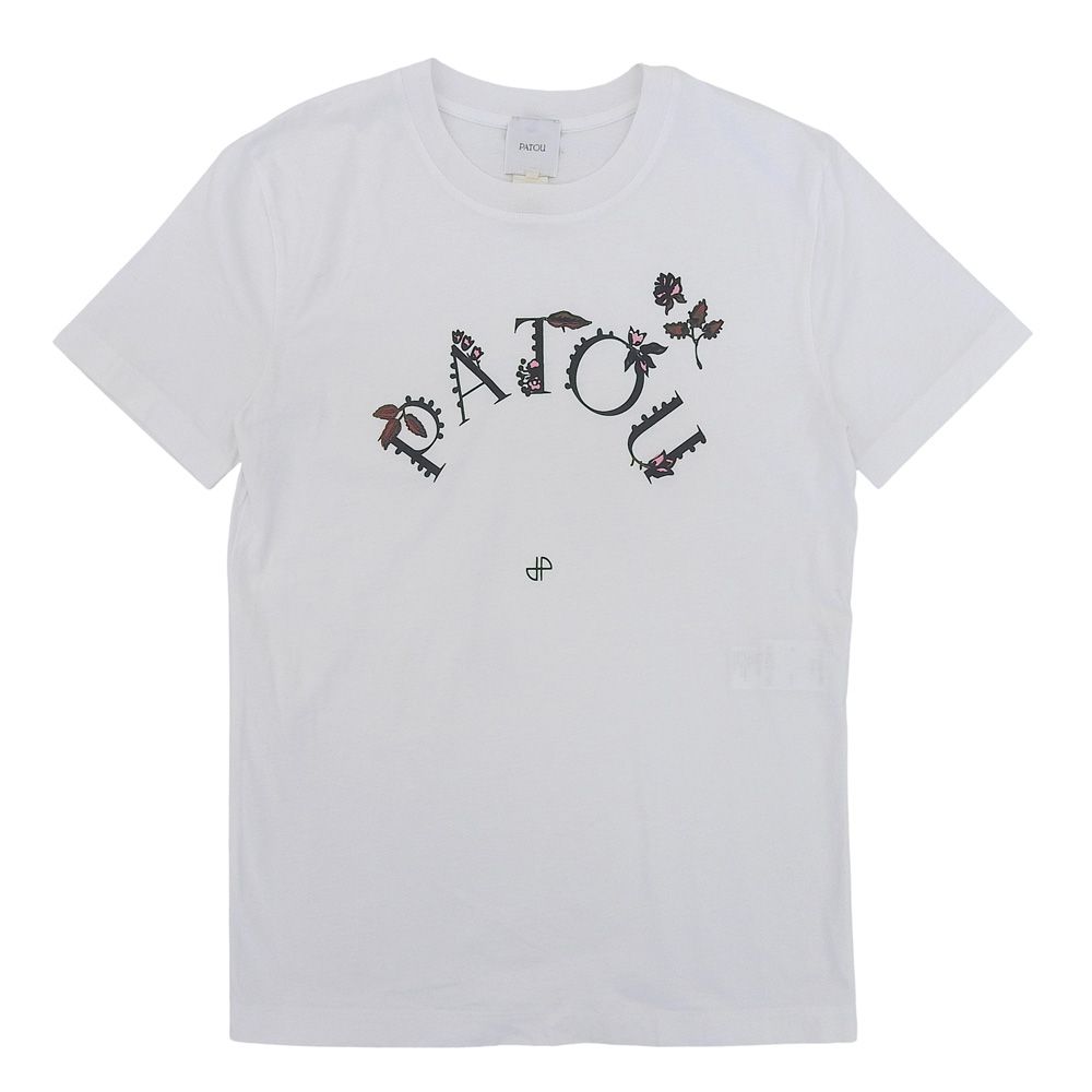 PATOU パトゥ コットン フローラルカーブロゴ ショートスリーブ カットソー トップス レディース ホワイト XS 23A-JE088-9999 XS