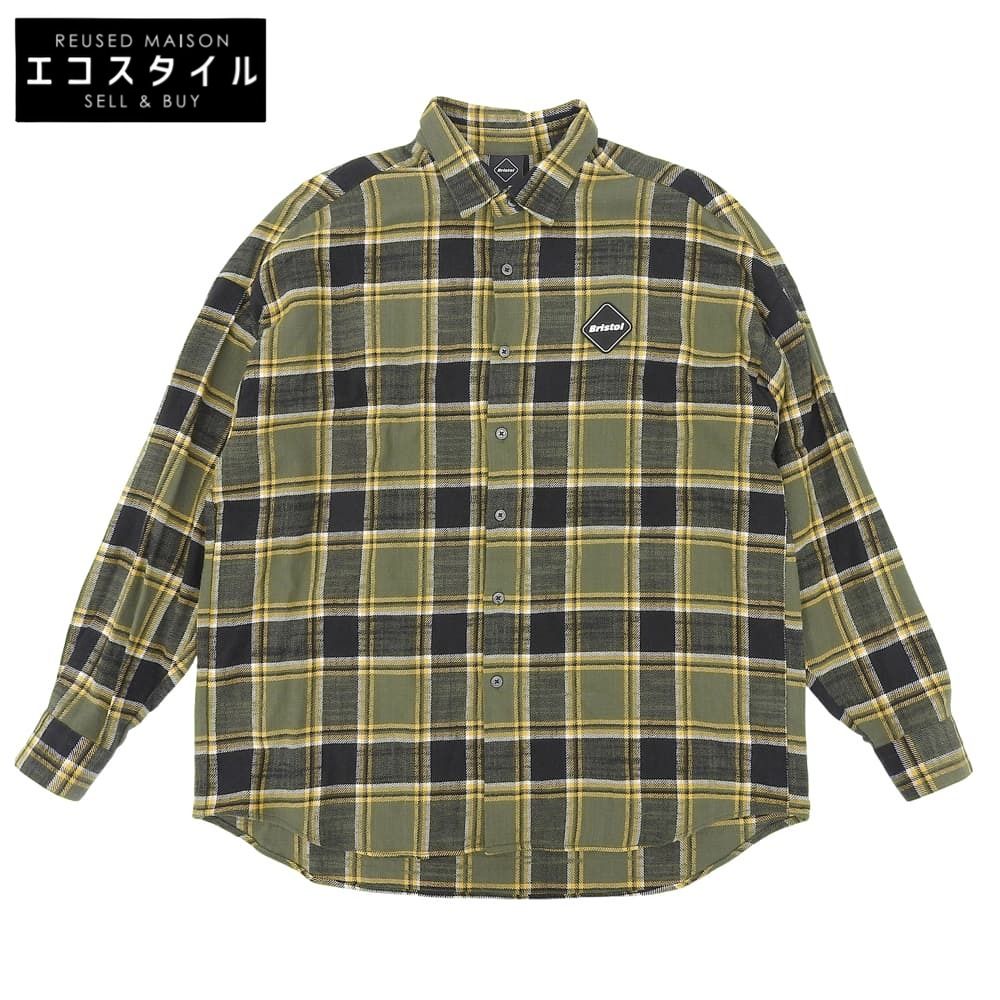 F.C.Real Bristol エフシーリアルブリストル FLANNEL BIG LOGO BAGGY SHIRT トップス メンズ カーキ S 242092 S