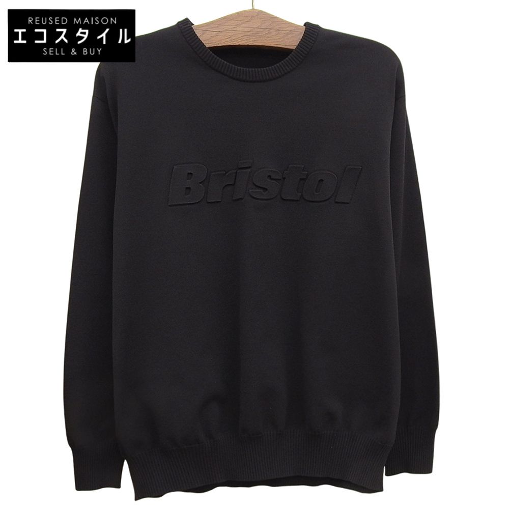 F.C.Real Bristol エフシーリアルブリストル AUTHENTIC LOGO CREWNECK KNIT トップス メンズ ブラック M 242110 M