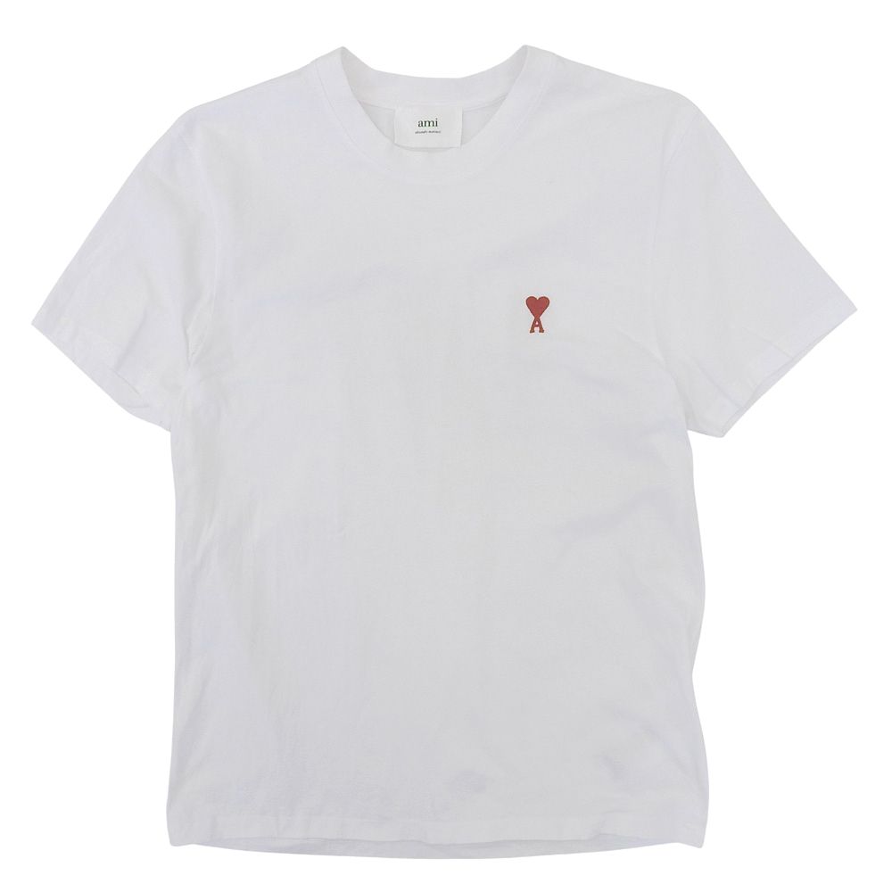 AMI PARIS アミパリス コットン ワンポイントロゴ Tシャツ トップス メンズ 白 ホワイト M