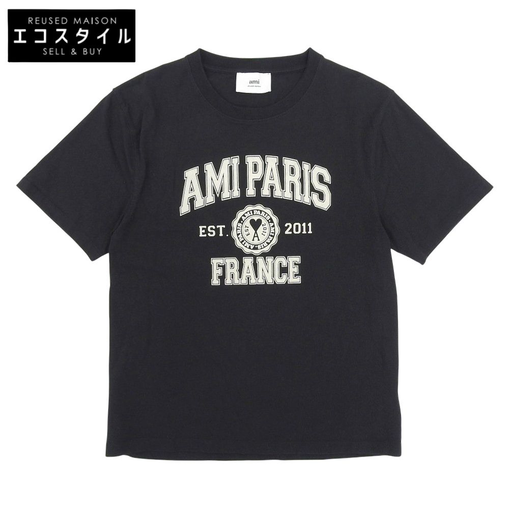 AMI PARIS アミパリス フランス ロゴTシャツ トップス レディース ブラック L L