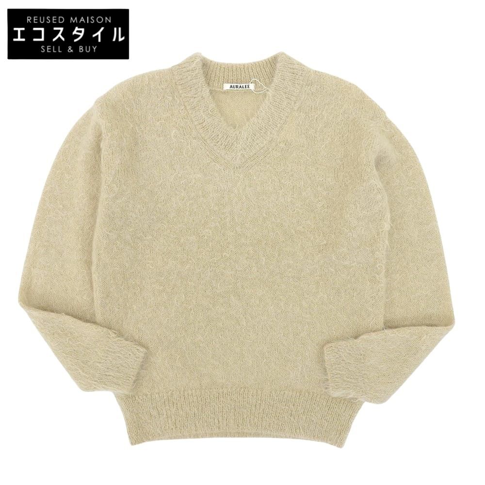 AURALEE オーラリー BRUSHED SUPER KID MOHAIR KNIT トップス レディース ベージュ 1 A21AV03KM 1