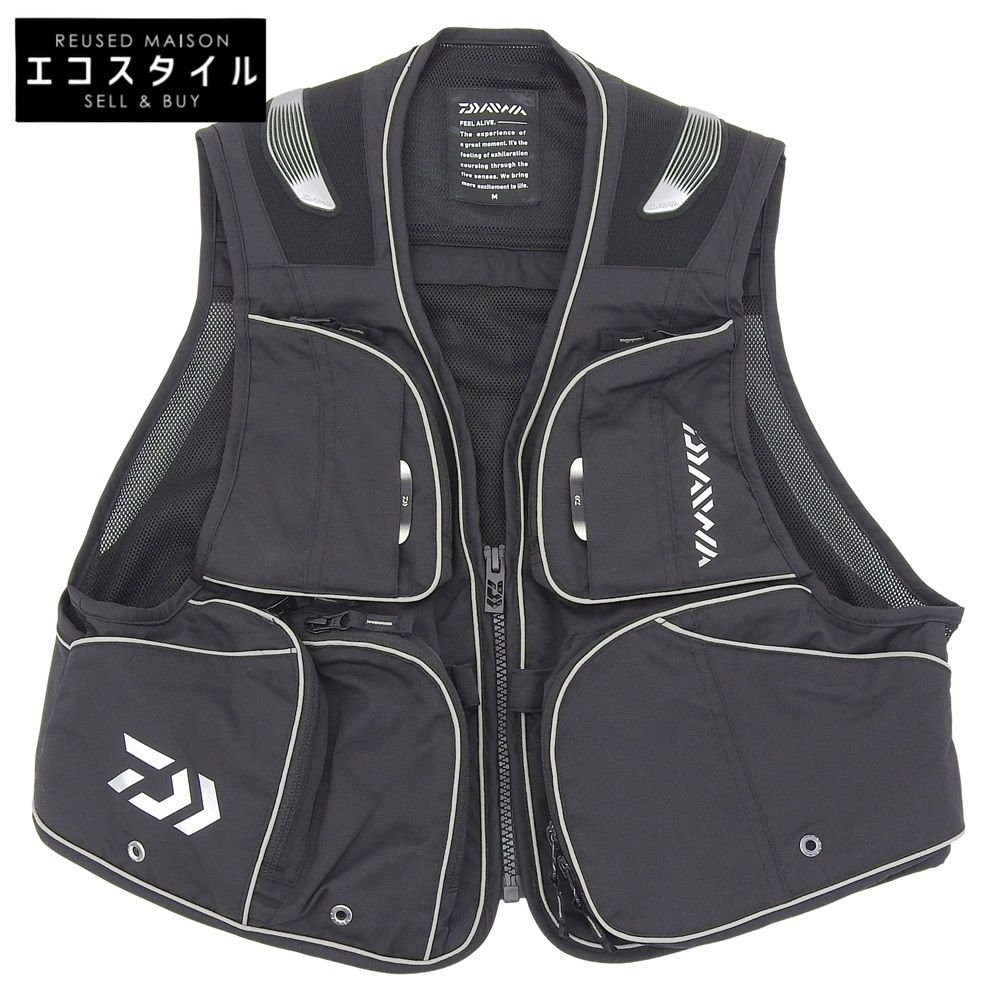 DAIWA ダイワ メッシュ ナイロン ショートベスト メンズ ブラック M DV-3003 M