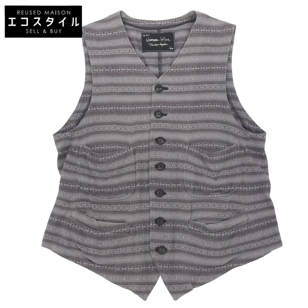 NUMBER N INE ナンバーナイン カシミヤ混 birds期 ベスト メンズ グレー系 3 S08-NJ018B 08ss 3