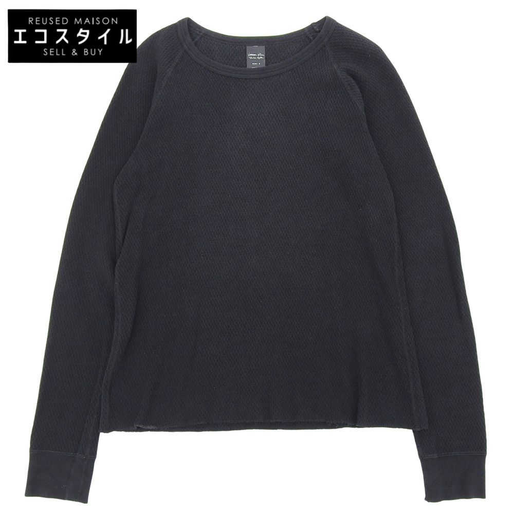 NUMBER N INE ナンバーナイン コットン ワッフル カットソー サーマル トップス メンズ ブラック 2 2
