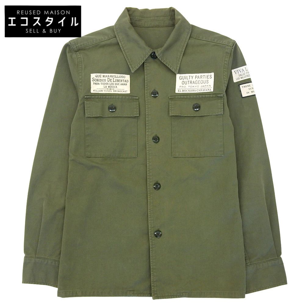 WACKO MARIA ワコマリア ミリタリーシャツ ワッペン付 開襟 トップス メンズ カーキ S S