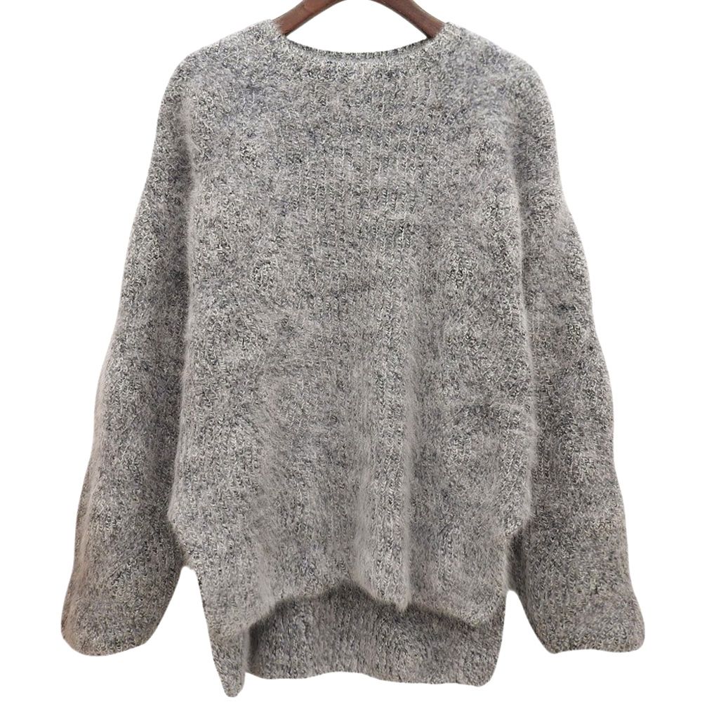 BATONER バトナー フォックスウール クルーネック セーター トップス レディース グレー 1 1