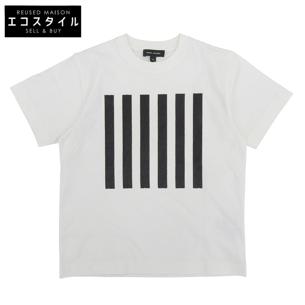 MARC JACOBS マーク ジェイコブス RUNWAY ICONS STRIPE BOX TEE トップス レディース ホワイト×ブラック XS 24年 XS
