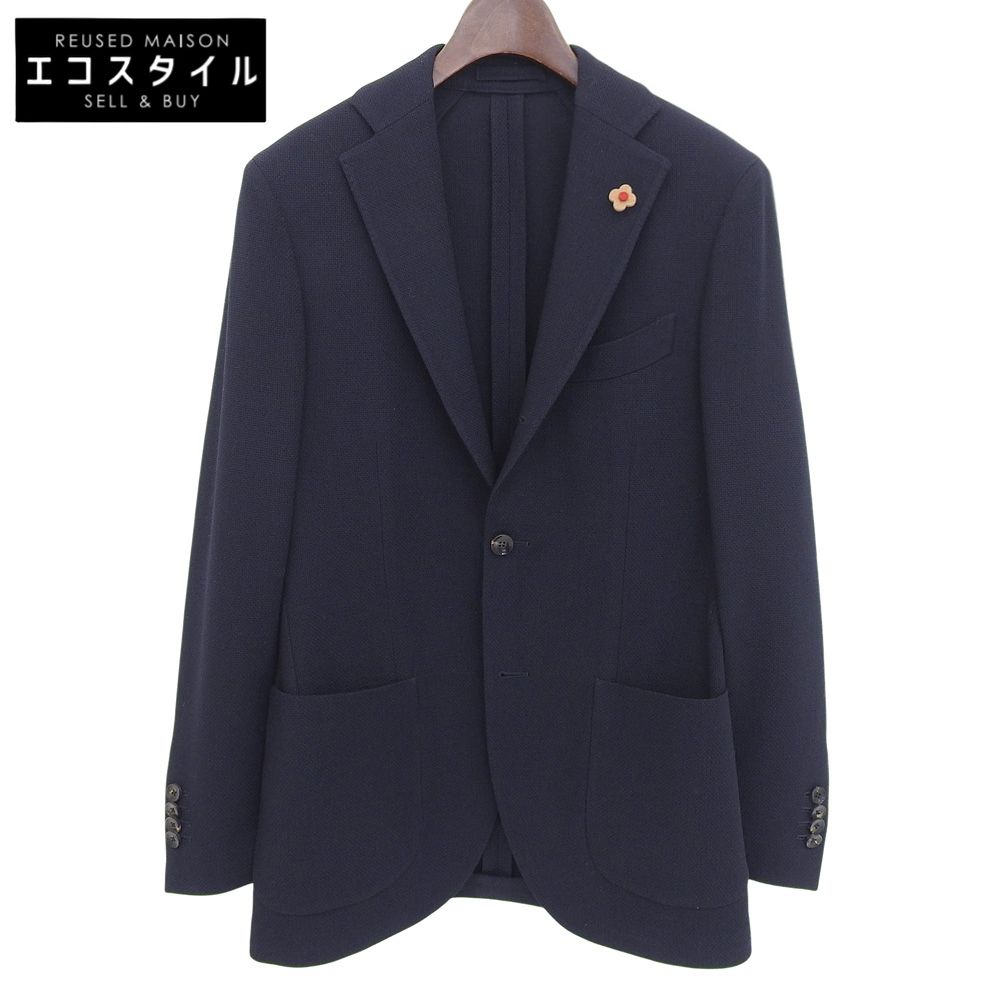 【美品】ラルディーニ　LARDINI　ジャケット　ブートニエール付　ネイビー LARDINI ラルディーニ 美品 ブートニエール付 3B テーラードジャケット
