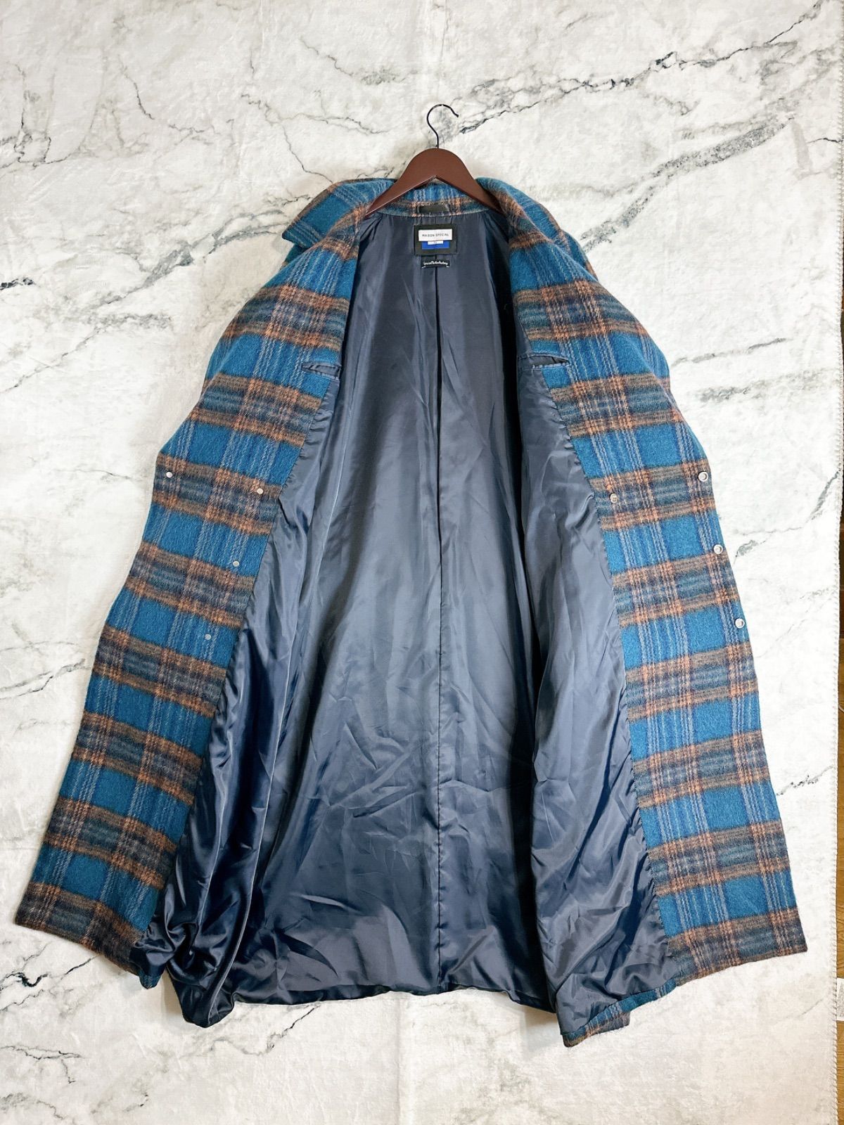 MAISON SPECIAL メゾンスペシャル モヘヤ混 ウールチェック柄ロング