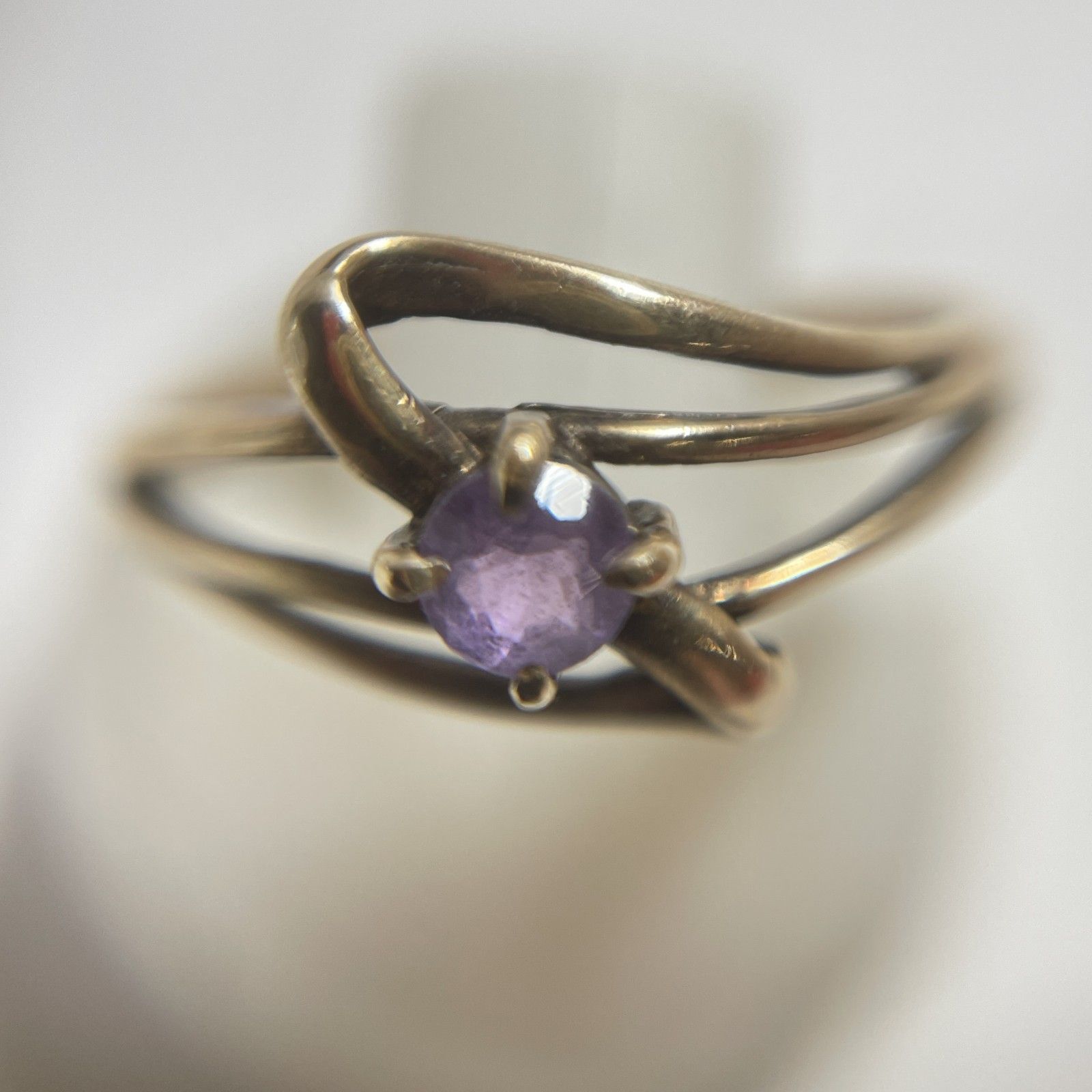 ☆ K9刻印 9金 紫石付き デザインリング 指輪 3号 アクセサリー 総重量