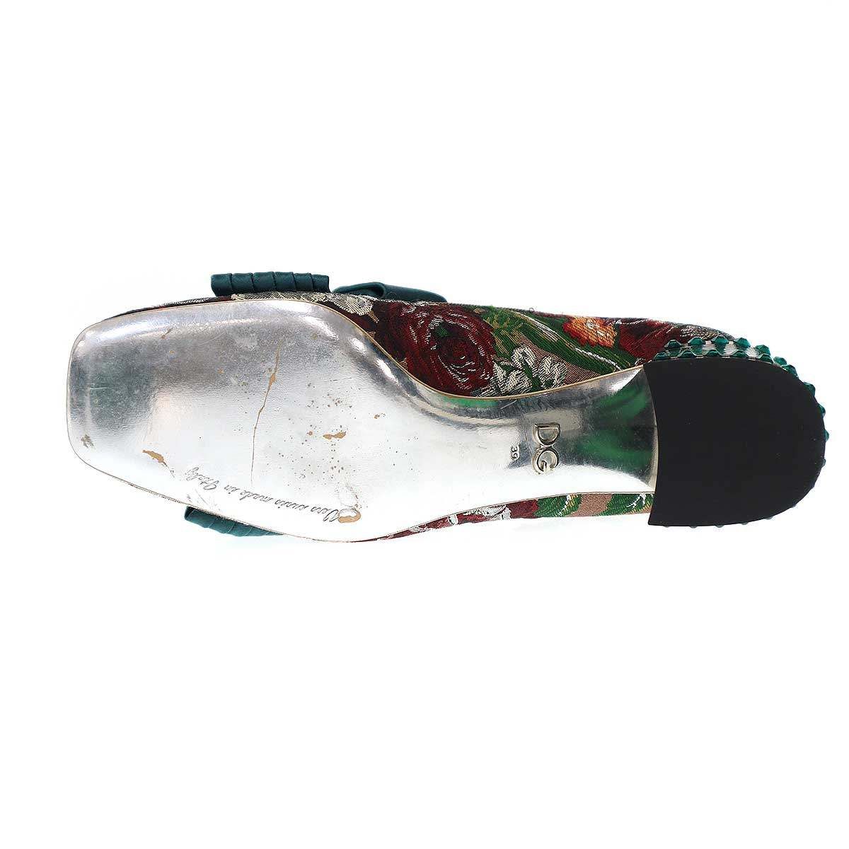 美品 DOLCE&GABBANA ドルチェ&ガッバーナ パンプス ビジュー付き DOLCE&GABBANA ドルチェ＆ガッバーナ フラワージャガード ビジュー