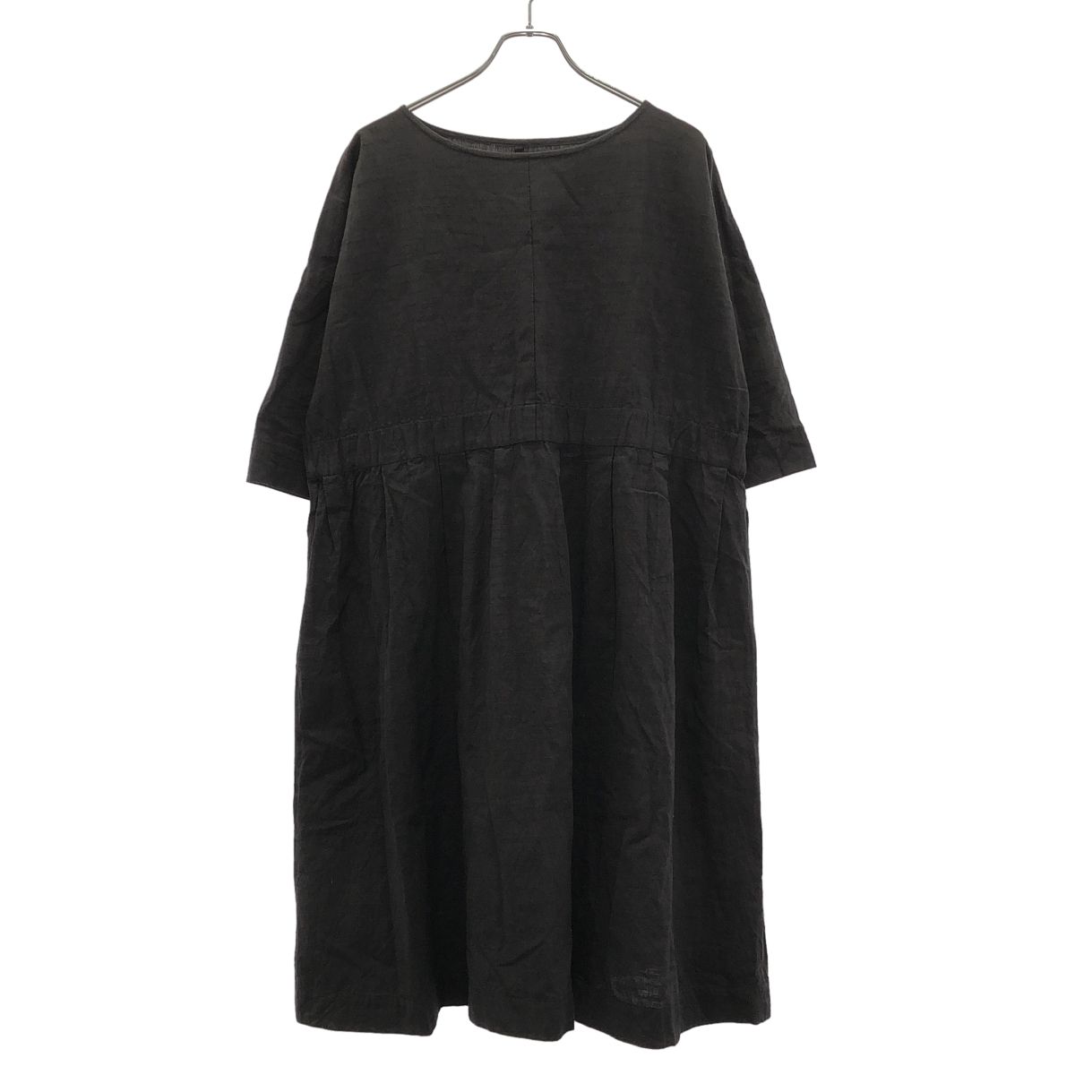 YAMMA ヤンマ産業 Xラインコットンワンピース チャコール -