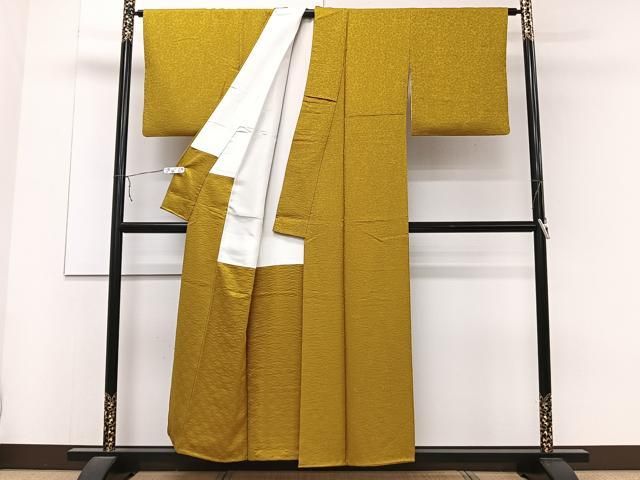 平和屋着物□上質な色無地 花唐草地紋 桑茶色 正絹 逸品 CAAZ0652xi