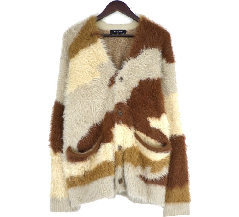 メルヴィンス MLVINCE SHAGGY CARDIGAN DESERT CAMO カモ柄 ニット カーディガン w25074