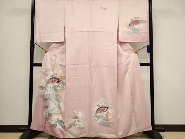 平和屋着物□訪問着 流水扇面花文 暈し染め 正絹 逸品 CAAZ1226ou