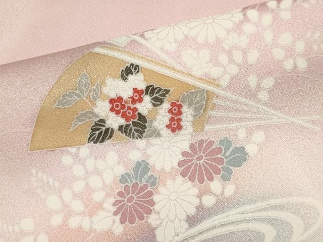 平和屋着物□訪問着 流水扇面花文 暈し染め 正絹 逸品 CAAZ1226ou