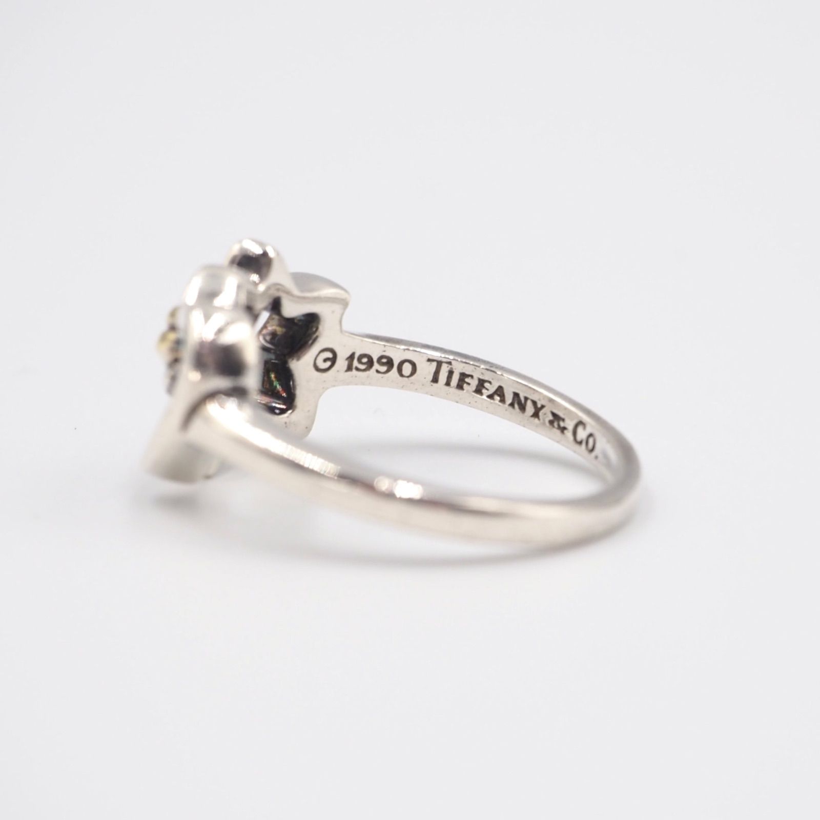 Tiffany&Co. 約13号 ハート & スター リング シルバー925 K18 シルバー