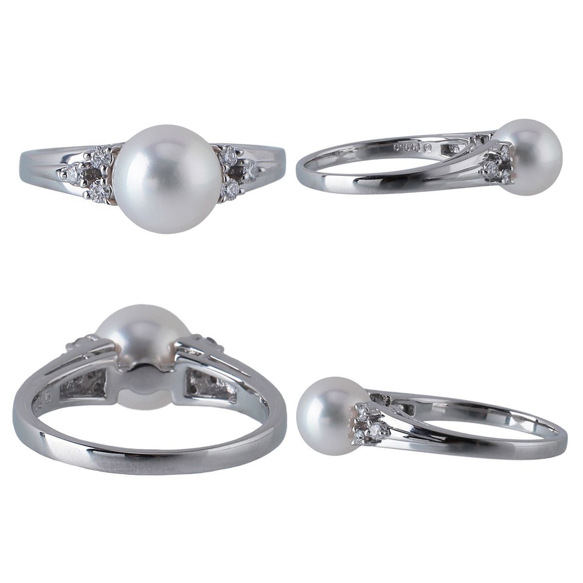 ミキモト パール ダイヤ リング アコヤパール7.7mm 11号弱 Pt950 新品