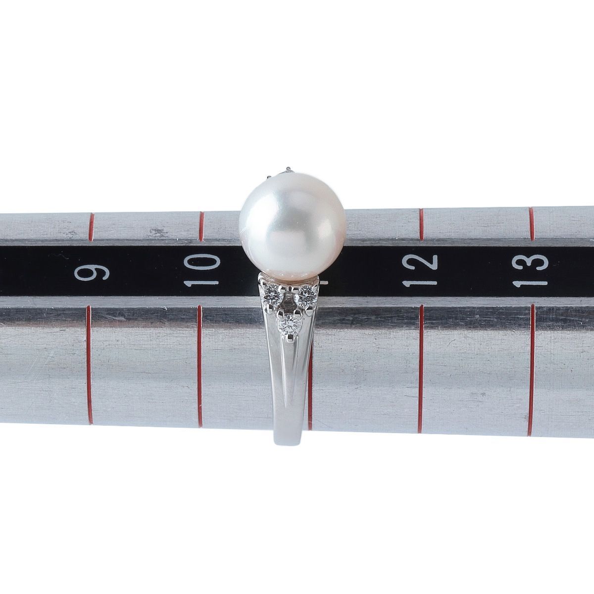 ミキモト パール ダイヤ リング アコヤパール7.7mm 11号弱 Pt950 新品