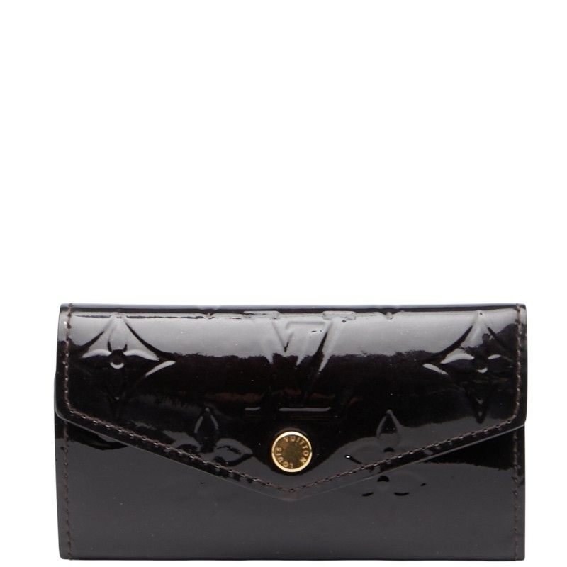 ルイ ヴィトン モノグラム ヴェルニ ミュルティクレ4 M93517 アマラント ブラウン パテントレザー レディース LOUIS VUITTON 1-0240066